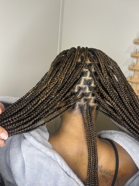 Knotless box braids with zigzag part